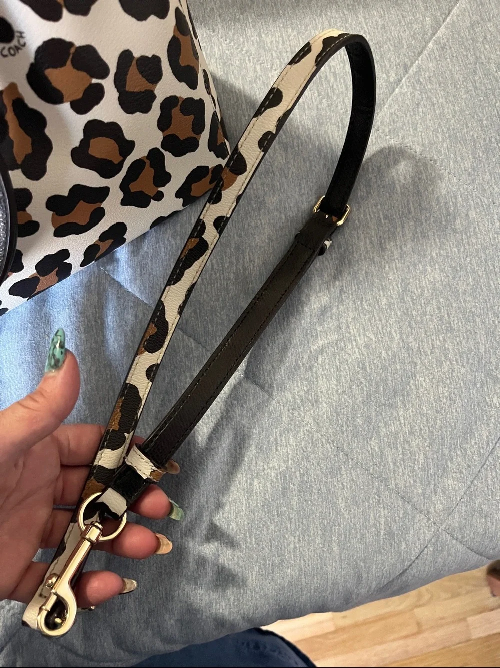 COACH MorganLeopard-Print Satchel in Brown, Black & Cream